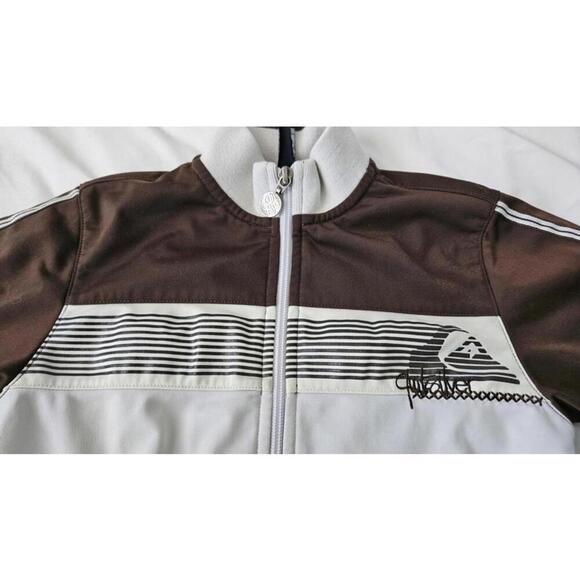 Quiksilver Full Zip-Up Jacket - Brown and Cream Size Kids Medium 5-6 - Picture 2 of 7